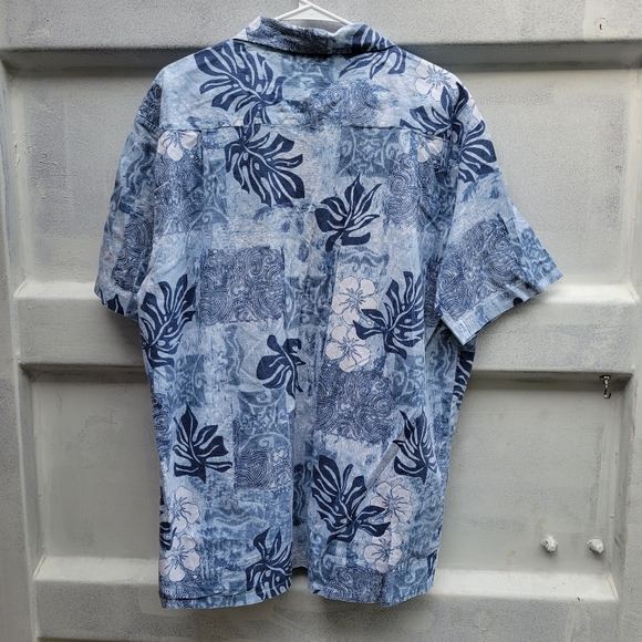 ❤️🩷❤️Maui tropical button up shirt xl blue short sleeve - Picture 7 of 7
